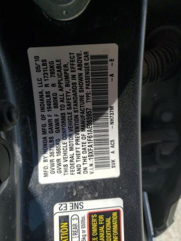 19XFA1F61AE065957 - 2010 HONDA CIVIC LX-S ნაცრისფერი ფოტო 12