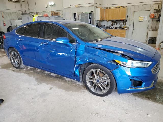 3FA6P0CD5LR115949 - 2020 FORD FUSION SEL BLUE photo 4