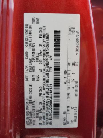 5LMCJ2D95GUJ18121 - 2016 LINCOLN MKC SELECT Շագանակագույն լուսանկար 13