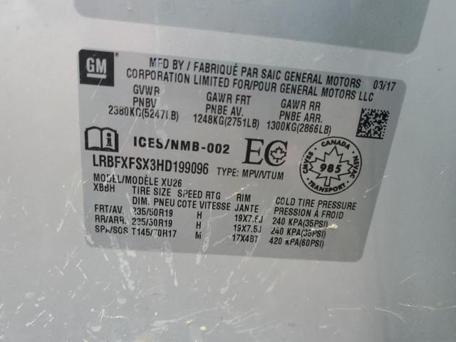 LRBFXFSX3HD199096 - 2017 BUICK ENVISION PREMIUM II Gümüş foto 14