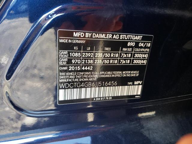 WDCTG4GB6JJ516456 - 2018 MERCEDES-BENZ GLA 250 4MATIC BLUE photo 13