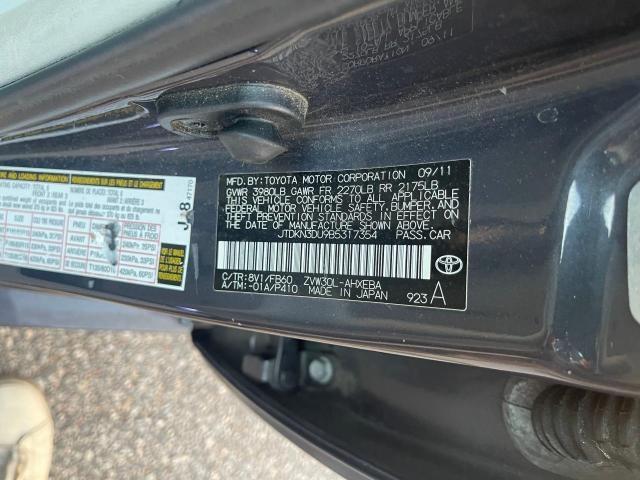 JTDKN3DU9B5317354 - 2011 TOYOTA PRIUS GRAY photo 10