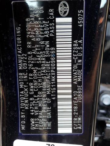 4T1G11AKXPU096669 - 2023 TOYOTA CAMRY SE NIGHT SHADE BLACK photo 12