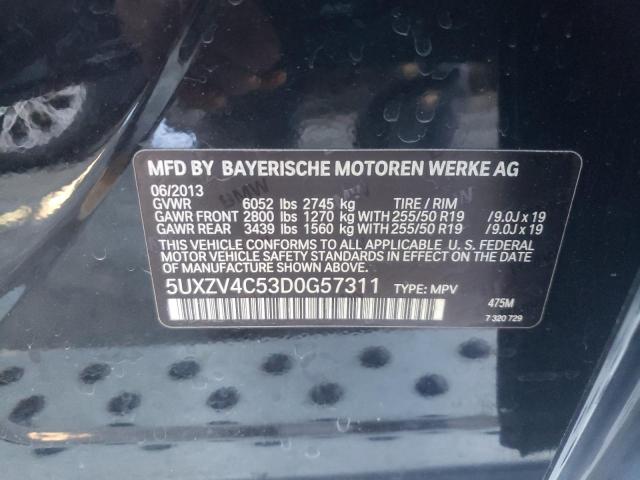 5UXZV4C53D0G57311 - 2013 BMW X5 XDRIVE35I BLACK photo 10