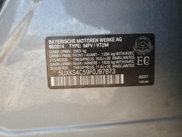 5UXKS4C59F0J97873 - 2015 BMW X5 XDRIVE35D GRAY photo 13