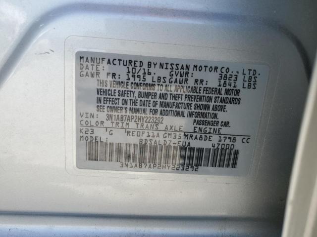 3N1AB7AP2HY223292 - 2017 NISSAN 200SX/SE S SILVER photo 13