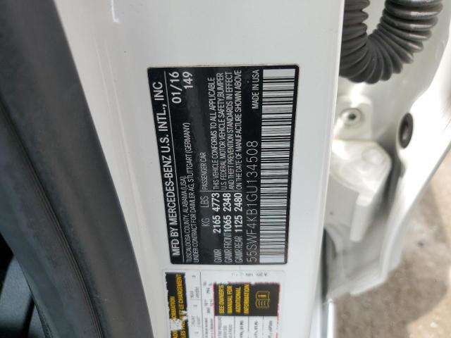 55SWF4KB1GU134508 - 2016 MERCEDES-BENZ C 300 4MATIC WHITE photo 12