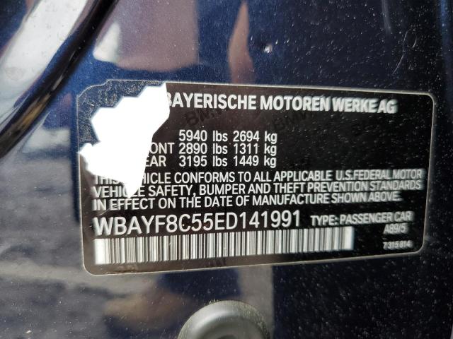 WBAYF8C55ED141991 - 2014 BMW 750LI XDRI LXI BLUE photo 12