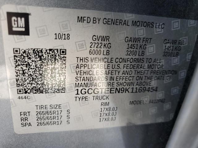 1GCGTEEN9K1169454 - 2019 CHEVROLET COLORADO ZR2 GRAY photo 13