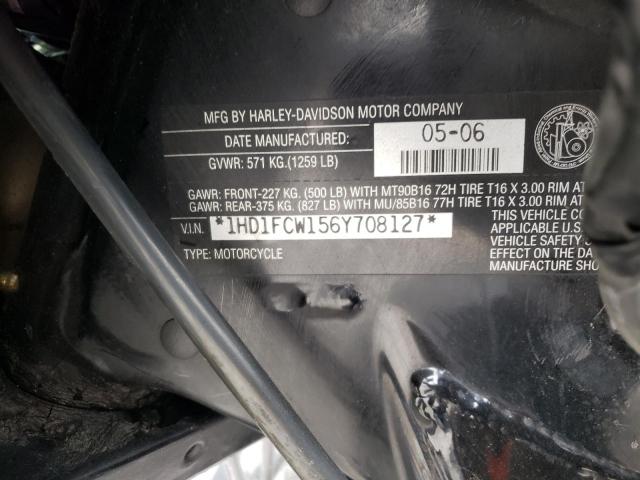 1HD1FCW156Y708127 - 2006 HARLEY-DAVIDSON FLHTCUI 黑色 照片 10