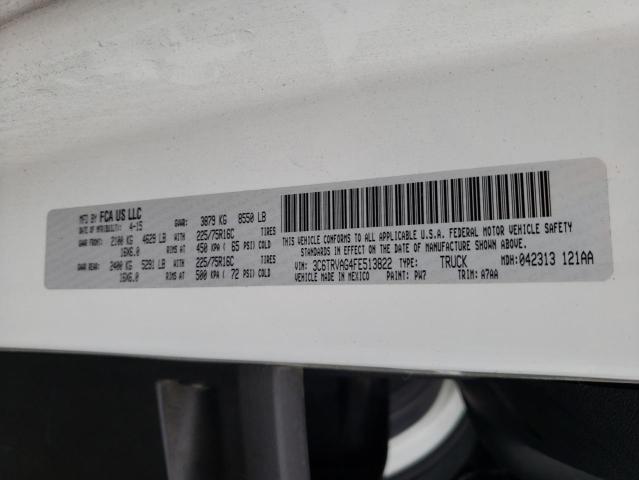 3C6TRVAG4FE513822 - 2015 RAM PROMASTER 1500 STANDARD WHITE photo 12