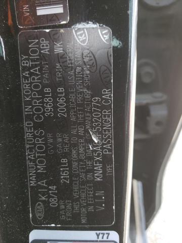 KNAFX5A8XF5320779 - 2015 KIA FORTE EX BLACK photo 12