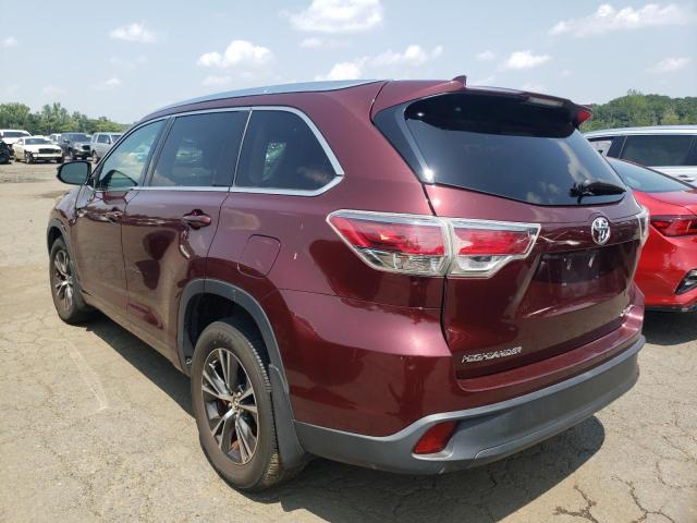 5TDJKRFH1GS292233 - 2016 TOYOTA HIGHLANDER XLE Bordo foto 2