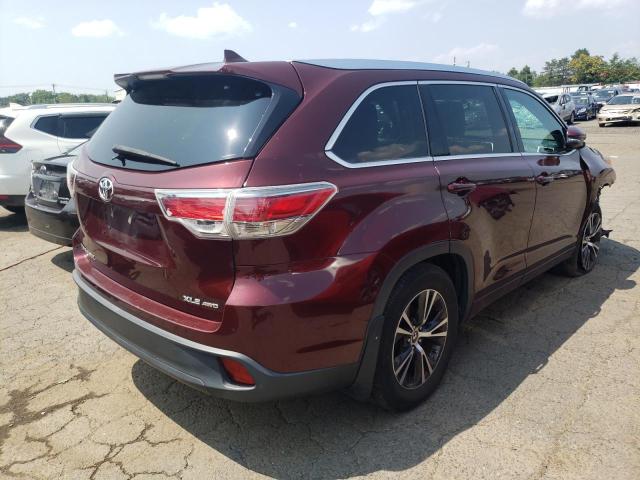 5TDJKRFH1GS292233 - 2016 TOYOTA HIGHLANDER XLE Bordo foto 3