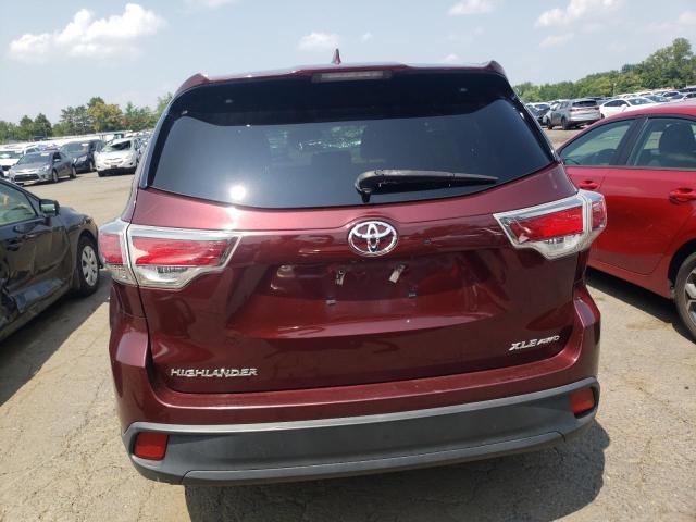 5TDJKRFH1GS292233 - 2016 TOYOTA HIGHLANDER XLE Bordo foto 6