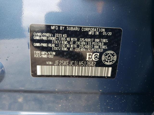 JF2SKEJC1LH512642 - 2020 SUBARU FORESTER TOURING 蓝色 照片 14