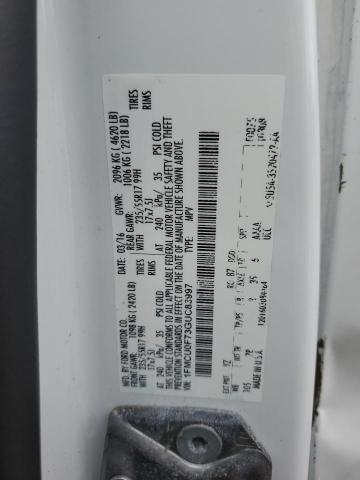 1FMCU0F73GUC83997 - 2016 FORD ESCAPE S WHITE photo 13