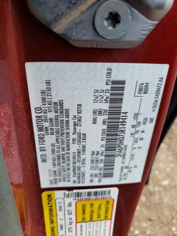 3FA6P0HD7JR149414 - 2018 FORD FUSION SE წითელი ფოტო 13