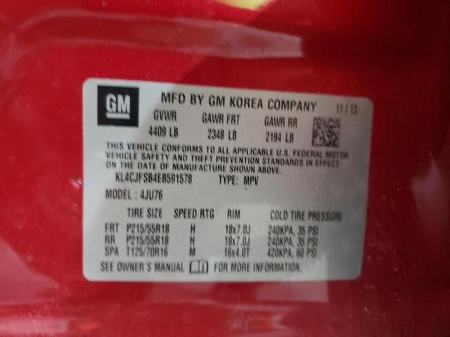 KL4CJFSB4EB591578 - 2014 BUICK ENCORE CONVENIENCE 红色 照片 13