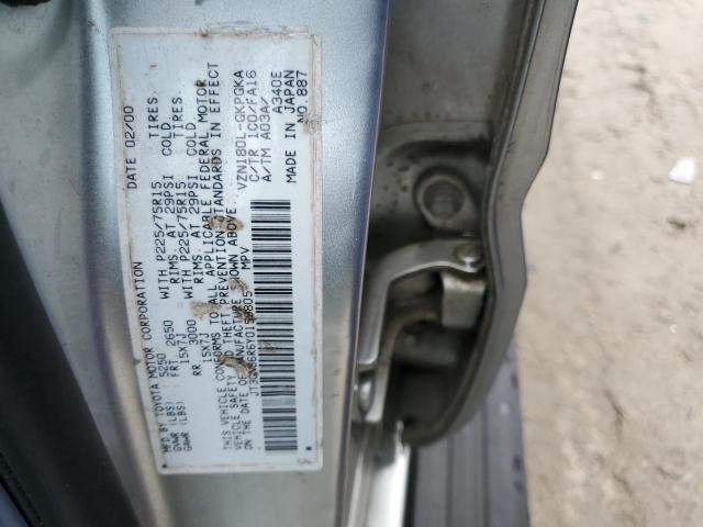 JT3GN86R6Y0159805 - 2000 TOYOTA 4RUNNER SR5 ბეჟი ფოტო 12