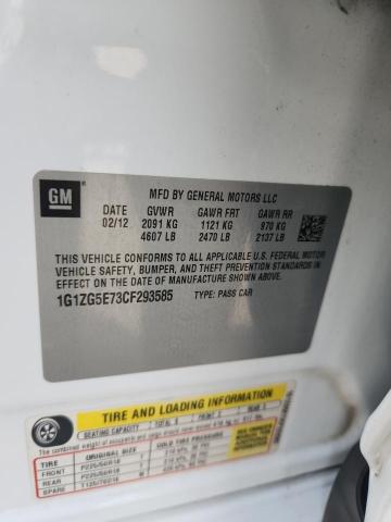 1G1ZG5E73CF293585 - 2012 CHEVROLET MALIBU LTZ WHITE photo 12