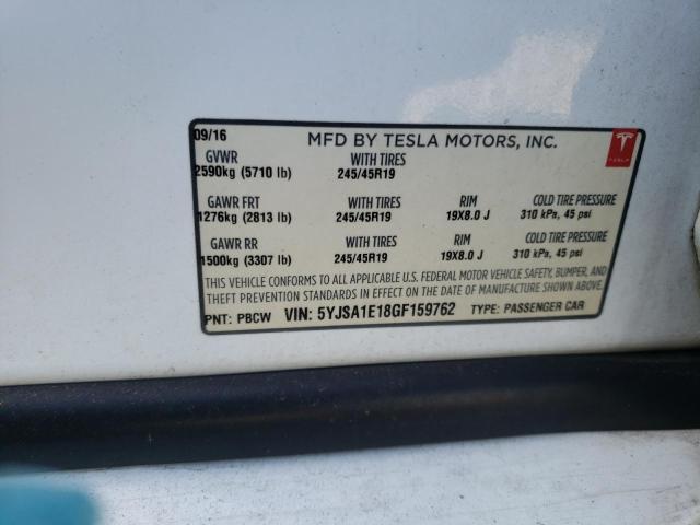 5YJSA1E18GF159762 - 2016 TESLA MODEL S Ağ foto 12