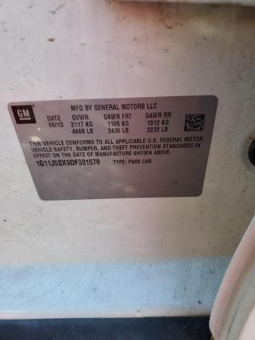 1G11J5SX9DF301578 - 2013 CHEVROLET MALIBU LTZ თეთრი ფოტო 12