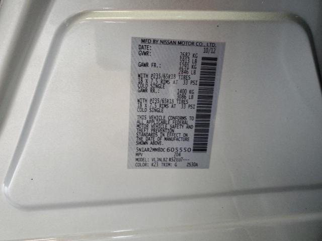 5N1AR2MM8DC605550 - 2013 NISSAN PATHFINDER S SILVER photo 12