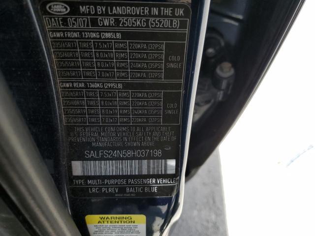 SALFS24N58H037198 - 2008 LAND ROVER LR2 SE TECHNOLOGY BLUE photo 13