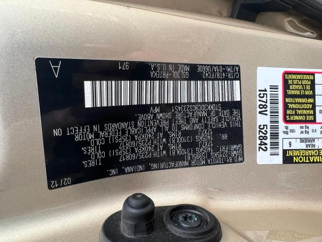 5TDKK3DC9CS233451 - 2012 TOYOTA SIENNA LE GOLD photo 10