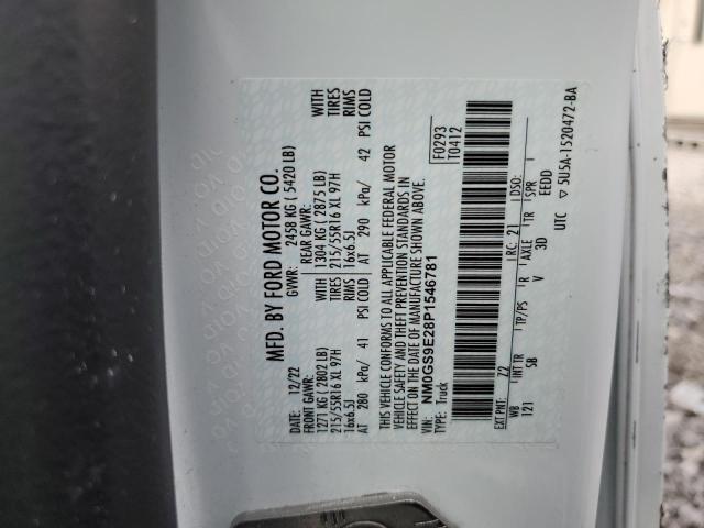 NM0GS9E28P1546781 - 2023 FORD TRANSIT CO XL WHITE photo 13