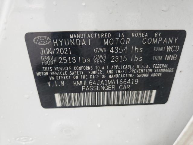 KMHL64JA1MA166419 - 2021 HYUNDAI SONATA SEL WHITE photo 12