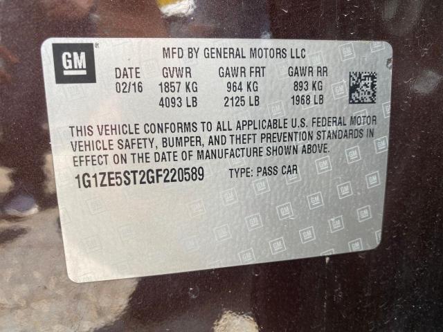 1G1ZE5ST2GF220589 - 2016 CHEVROLET MALIBU LT BROWN photo 10