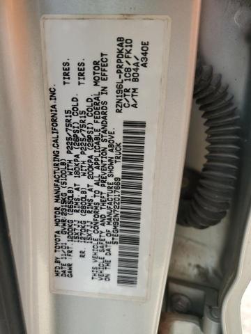 5TEGM92N72Z017669 - 2002 TOYOTA TACOMA DOUBLE CAB PRERUNNER SILVER photo 12