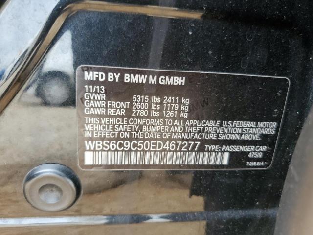 WBS6C9C50ED467277 - 2014 BMW M6 GRAN COUPE BLACK photo 12