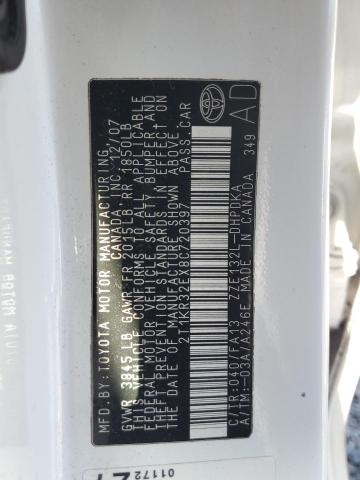 2T1KR32EX8C720397 - 2008 TOYOTA COROLLA MA XR WHITE photo 13