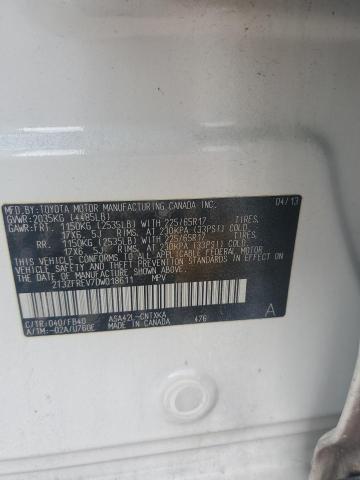 2T3ZFREV7DW018611 - 2013 TOYOTA RAV4 LE 白色 照片 13