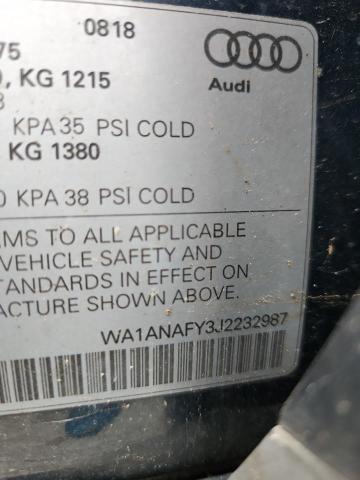 WA1ANAFY3J2232987 - 2018 AUDI Q5 PREMIUM أزرق صورة 13