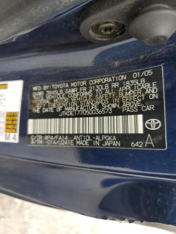 JTKDE177050036573 - 2005 TOYOTA SCION TC Mavi foto 12