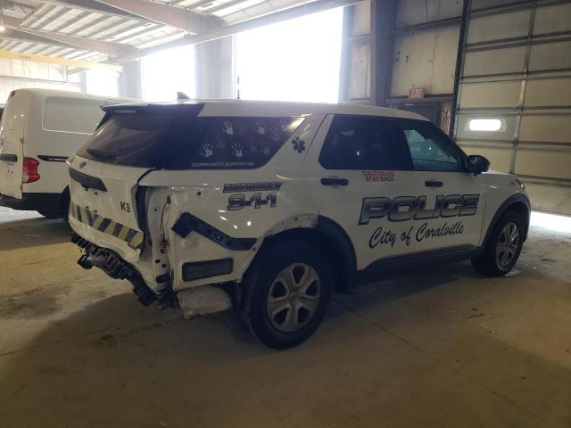 1FM5K8AB8MGB35301 - 2021 FORD EXPLORER POLICE INTERCEPTOR WHITE photo 3