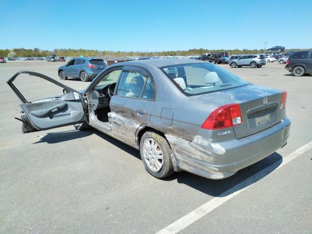 2HGES16504H509789 - 2004 HONDA CIVIC LX GRAY photo 3