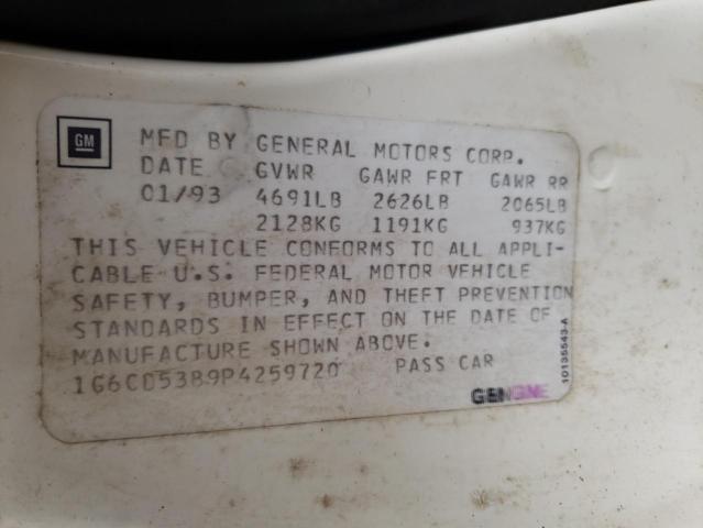 1G6CD53B9P4259720 - 1993 CADILLAC DEVILLE WHITE photo 12