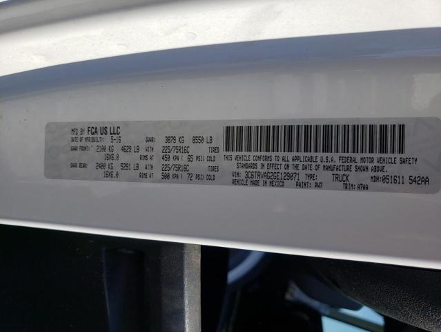 3C6TRVAG2GE129071 - 2016 RAM PROMASTER 1500 STANDARD WHITE photo 10