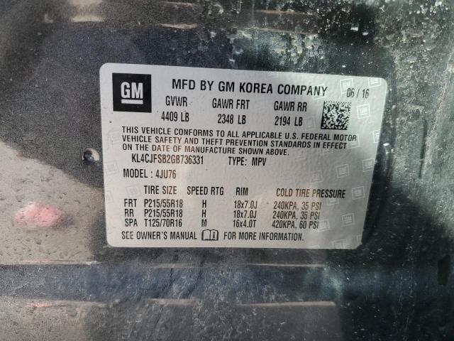 KL4CJFSB2GB736331 - 2016 BUICK ENCORE CONVENIENCE GRAY photo 14