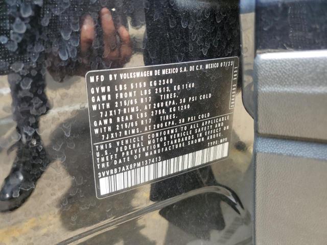 3VVRB7AX8PM137413 - 2023 VOLKSWAGEN TIGUAN S Siyah fotoğraf 13