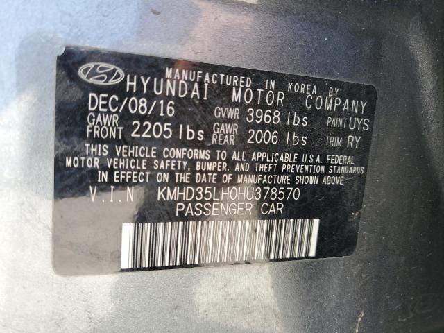 KMHD35LH0HU378570 - 2017 HYUNDAI ELANTRA GT SILVER photo 12