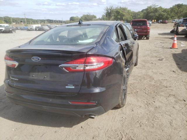 3FA6P0HD6KR281114 - 2019 FORD FUSION SE BLACK photo 4