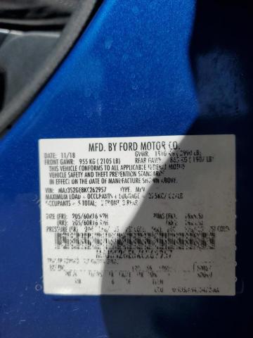 MAJ3S2GE8KC262957 - 2019 FORD ECOSPORT SE ლურჯი ფოტო 14