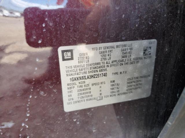 1GKKNMLA3HZ261740 - 2017 GMC ACADIA SLT-1 栗色 照片 13