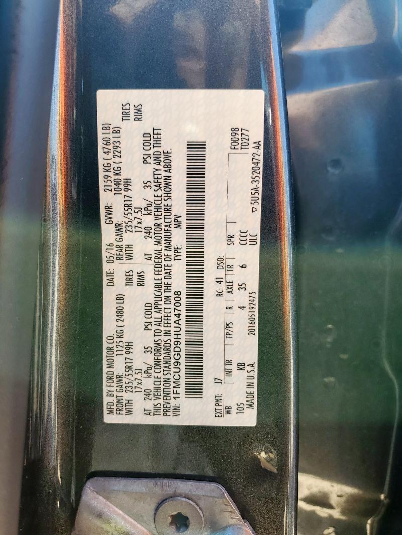 1FMCU9GD9HUA47008 - 2017 FORD ESCAPE SE 石墨色 照片 13